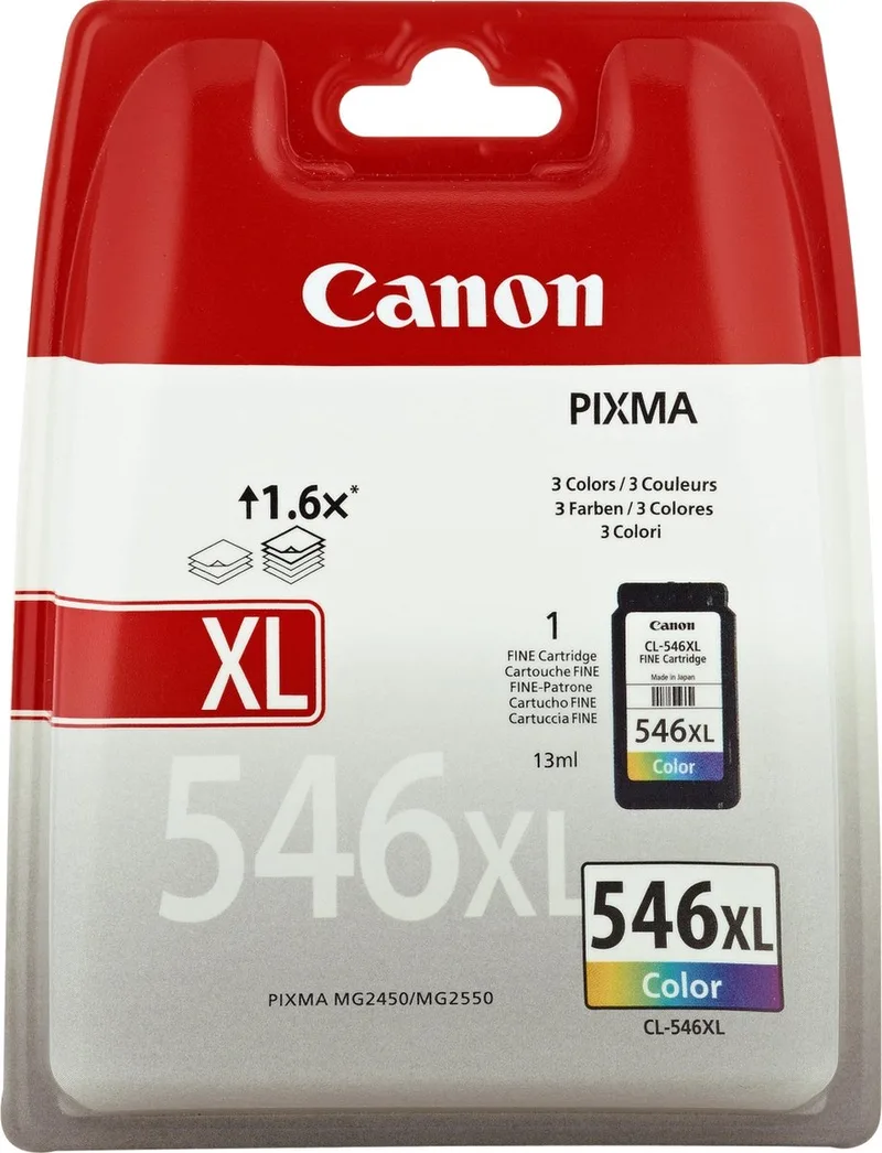 CL-546BL XL - Inktcartridge / Cyaan / Geel / Magenta / Hoge Capaciteit fra Canon i Sort – produktbillede