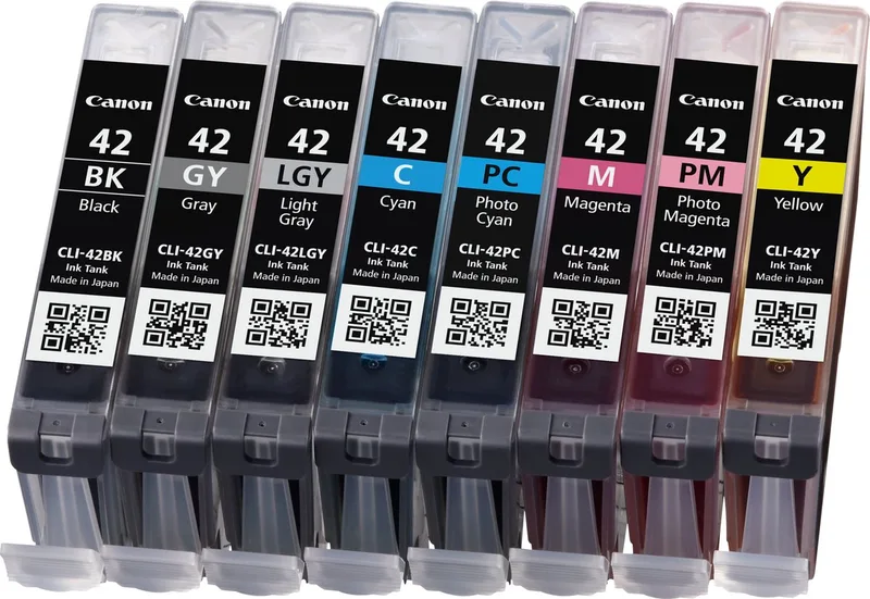 CLI-42 - Inktcartridge / Zwart / Cyaan / Magenta / Foto Magenta / Foto Cyaan / Grijs / Licht Grijs van Canon in Kleur – productfoto