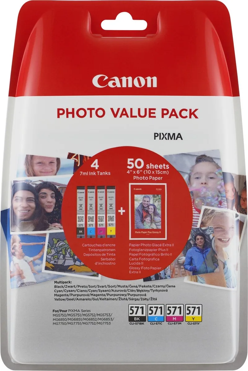 CLI-571- Inktcartridge - Cyaan / Geel / Magenta by Canon in Black – product photo