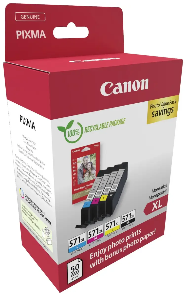 CLI-571XL - Inktcartridge - Origineel - Hoge capaciteit - Kleur von Canon in Schwarz – Produktfoto 2 von 2