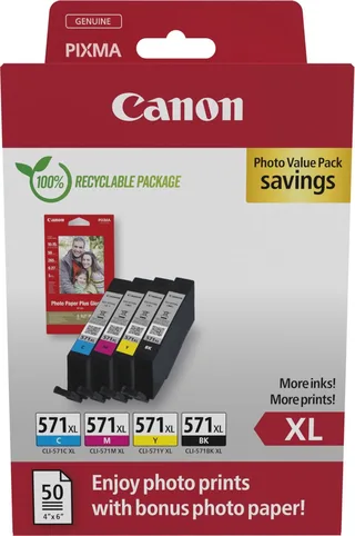 CLI-571XL - Inktcartridge - Origineel - Hoge capaciteit - Kleur von Canon in Schwarz – Produktfoto 1 von 2