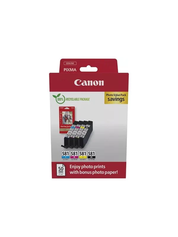 CLI-581 / 2106C006 C/M/Y/BK Photo Value Pack fra Canon – produktbillede