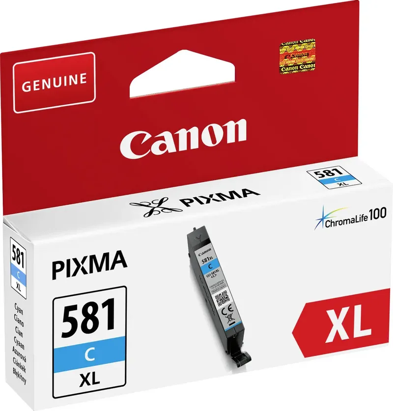 CLI-581C XL - Inktcartridge - Origineel - Hoge capaciteit van Canon in Cyaan – productfoto 2 van 2