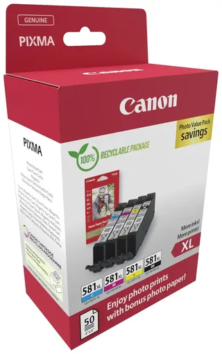 CLI-581XL - Inktcartridge - Origineel - Hoge capaciteit - Kleur fra Canon i Sort – produktbillede 2 af 2