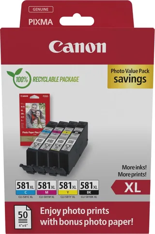 CLI-581XL - Inktcartridge - Origineel - Hoge capaciteit - Kleur fra Canon i Sort – produktbillede 1 af 2