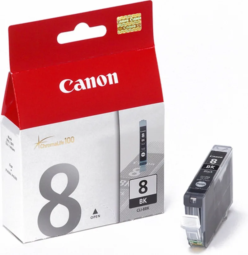 CLI-8BK inktcartridge standard capacity 1-pack blister zonder alarm van Canon in Zwart – productfoto