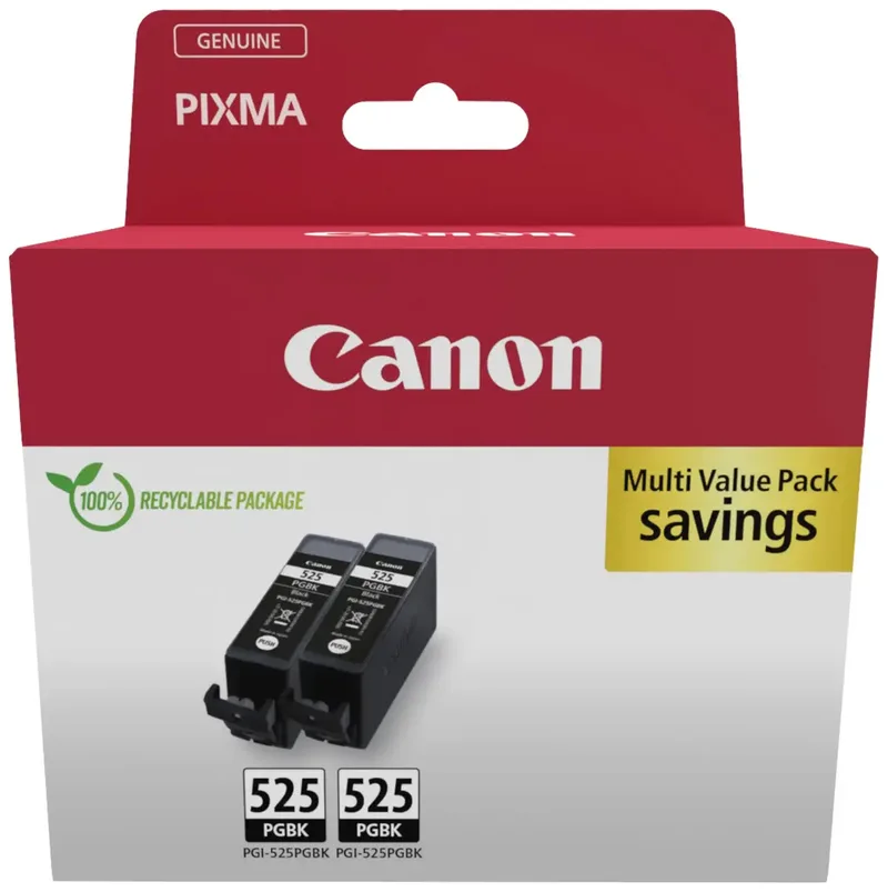 Encre PGI-525 BK Twin Pack dorigine paquet de 2 noir 4529B017 de Canon – photo produit