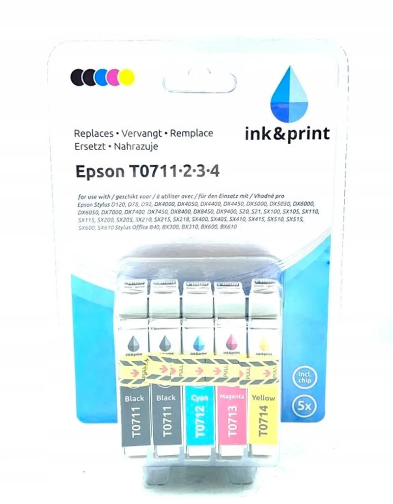 Ink&Print T0711-T0714 Inkt Cartridges - Hoge Kwaliteit Vervangers by Canon in Set – product photo