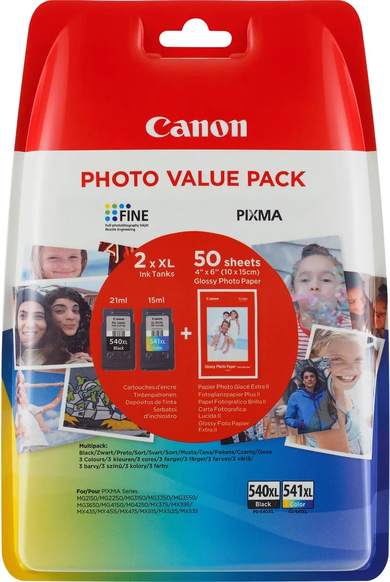 Inktcartridge Canon PG-540L + CL-541XL - Kleur de Canon en Noir – photo produit