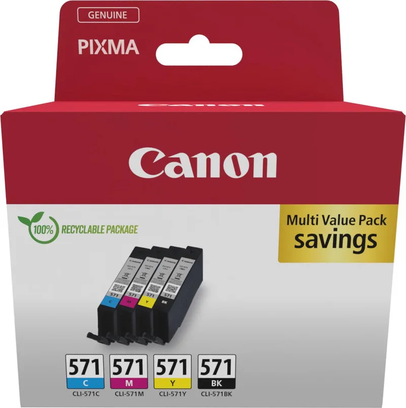 inktcartridge CLI-571, 345 pagina's, OEM 0386C009, 4 kleuren von Canon – Produktfoto