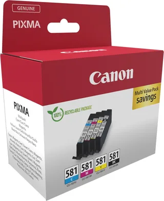 Inktcartridge CLI-581 C/M/Y/BK Multipack Origineel Combipack Zwart, Cyaan, Magenta, Geel 2103C007 van Canon – productfoto 1 van 2