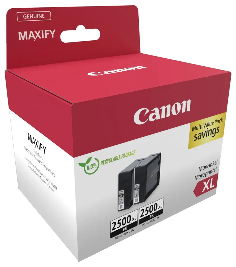 Inktcartridge PGI-2500XL BK Twin Pack Origineel 2-pack Zwart 9254B011 van Canon – productfoto 2 van 2