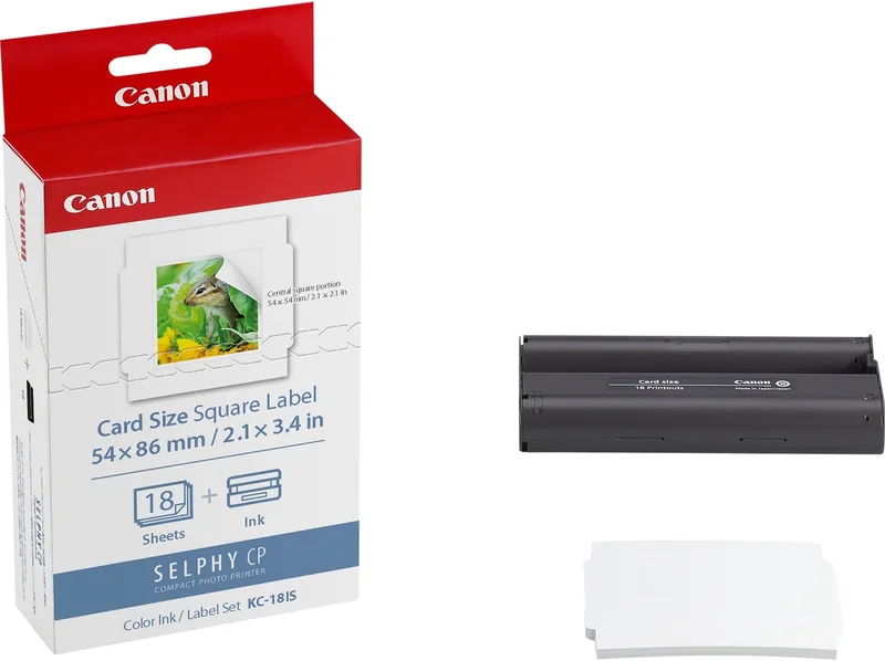 KC-18IS - Instant fotopapier - Inkt/papierset - Voor SELPHY CP-printers - Origineel - vierkant formaat - 18 sheets de Canon en Blanc – photo produit