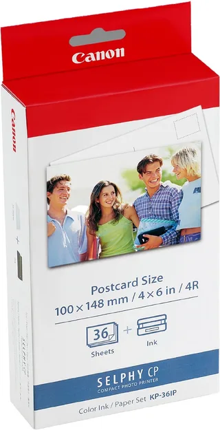 KP-36IP - Instant fotopapier - Inkt/papierset - Voor SELPHY CP-printers - Origineel - Ansichtkaartformaat - 36 sheets de Canon en Kleur – photo produit 1 sur 2