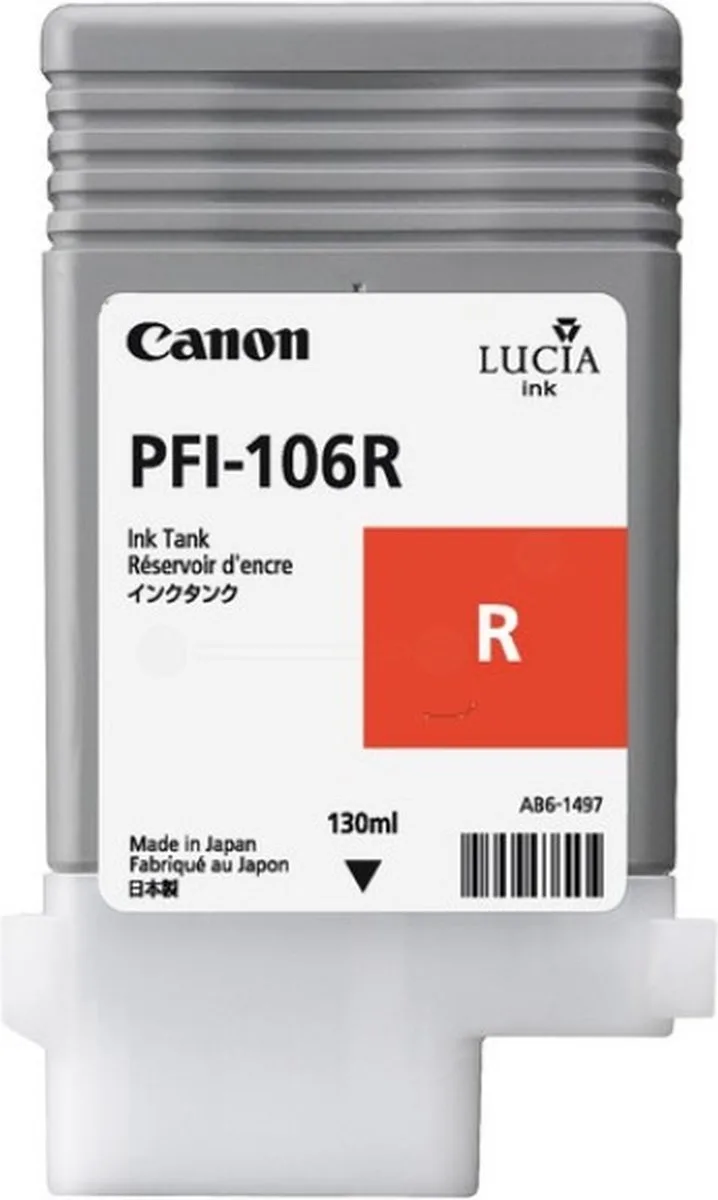 PFI-106R inktcartridge standard capacity 130 ml 1-pack von Canon in Rot – Produktfoto