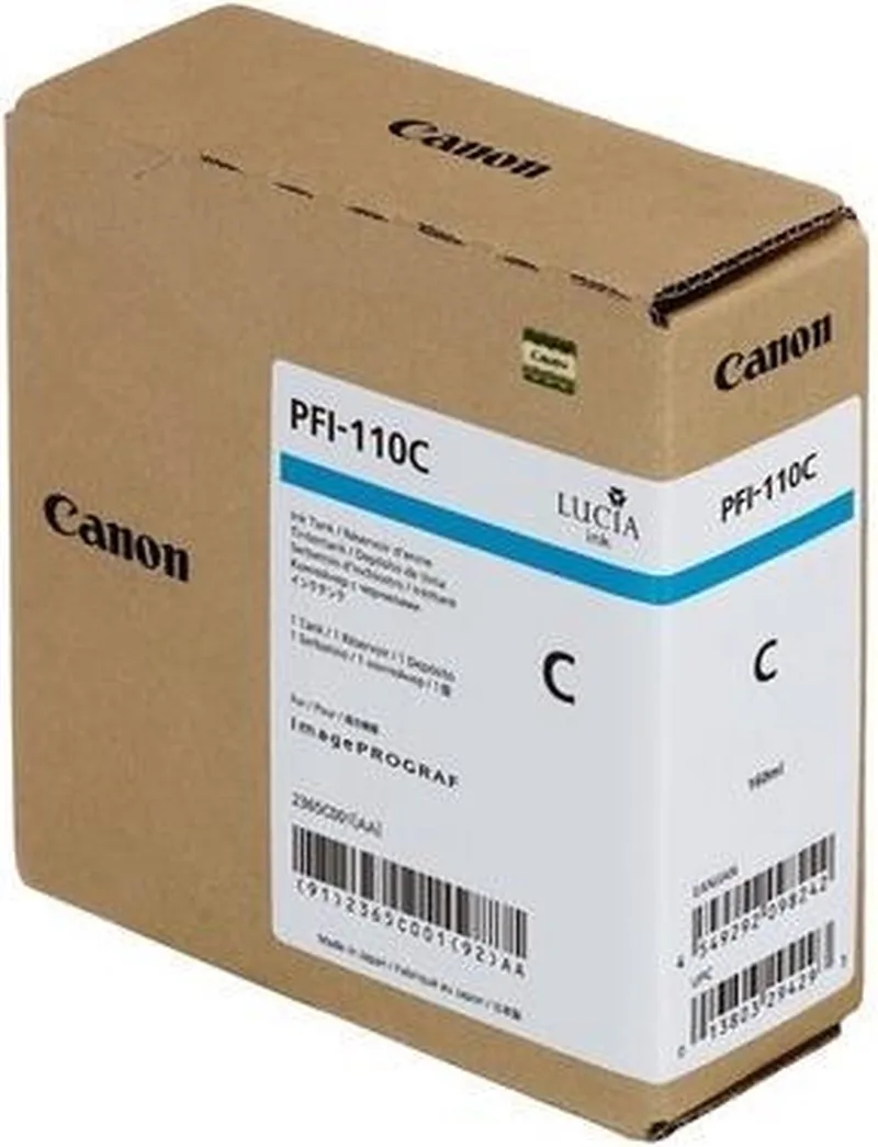 PFI-110C inktcartridge Origineel by Canon in Cyaan – product photo