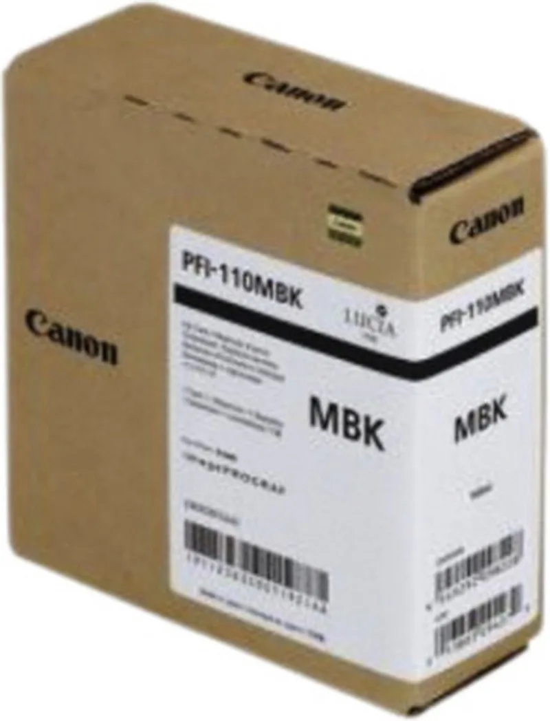 PFI-110MBK inktcartridge Origineel fra Canon i Mat Zwart – produktbillede