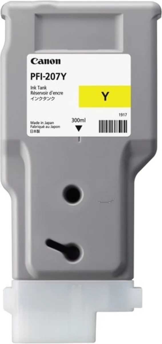 PFI-207Y inktcartridge standard capacity 300ml 1-pack by Canon in Yellow – product photo