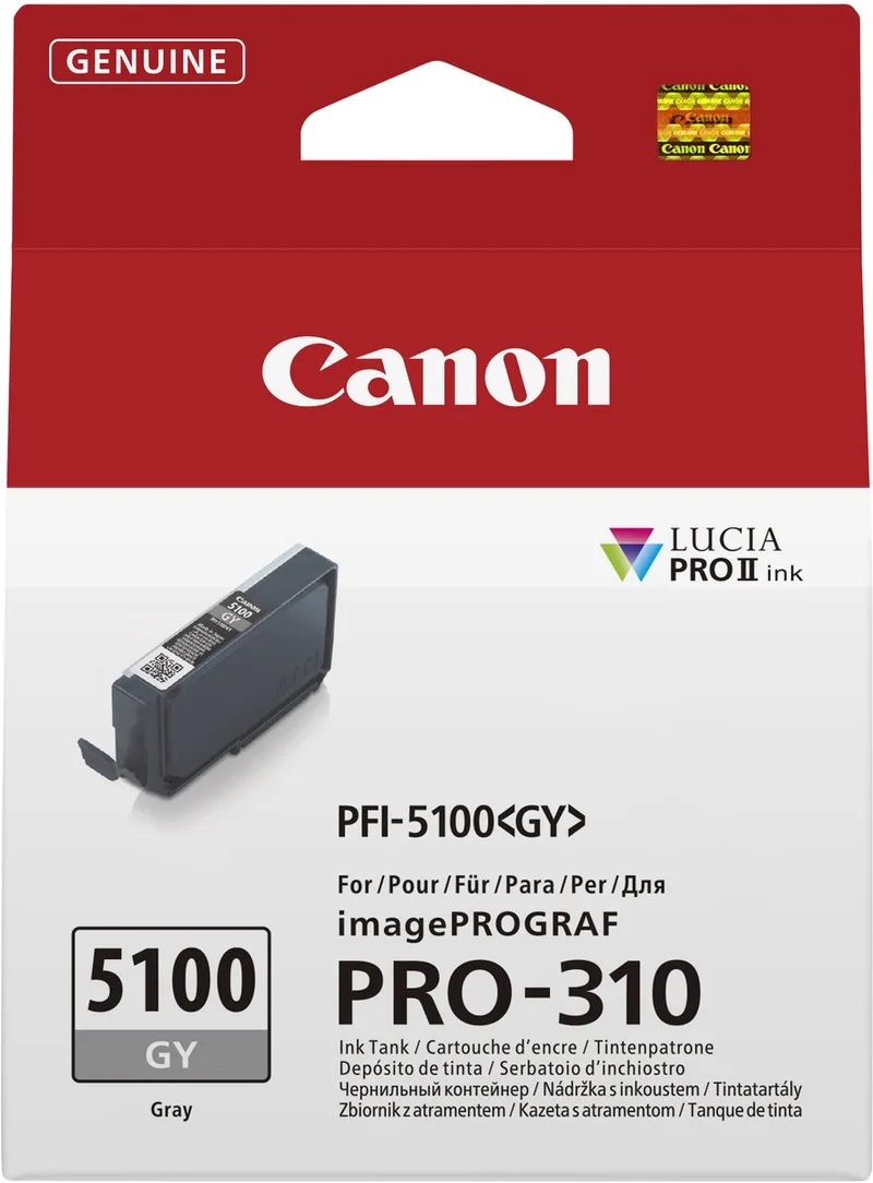 PFI-5100 GY inktcartridge 1 stuk(s) Origineel by Canon in Grey – product photo