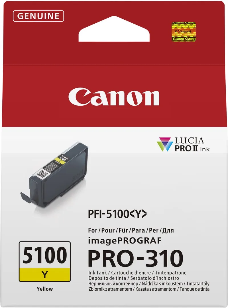 PFI-5100 Y inktcartridge 1 stuk(s) Origineel fra Canon i Gul – produktbillede