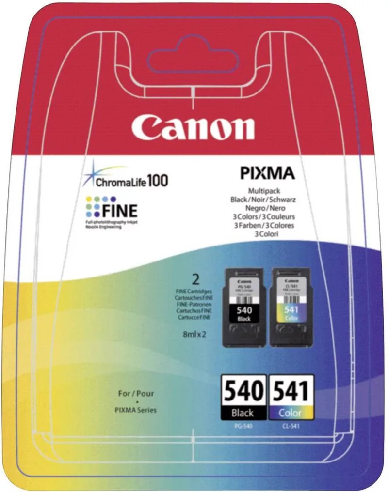 PG-540 & CL-541 - Inktcartridge - Origineel - Standaard capaciteit - Kleur en + Retourzakje von Canon in Schwarz – Produktfoto