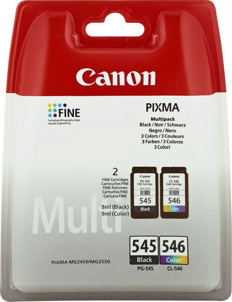 PG-545 + CL-546 - Inktcartridge - Origineel - Standaard capaciteit - Kleur en + Retourzakje von Canon in Schwarz – Produktfoto