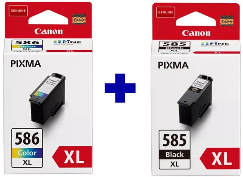 PG-585XL + CL-586XL - Inktcartridge - Origineel - Hoge capaciteit - Kleur en + Retourzakje von Canon in Schwarz – Produktfoto