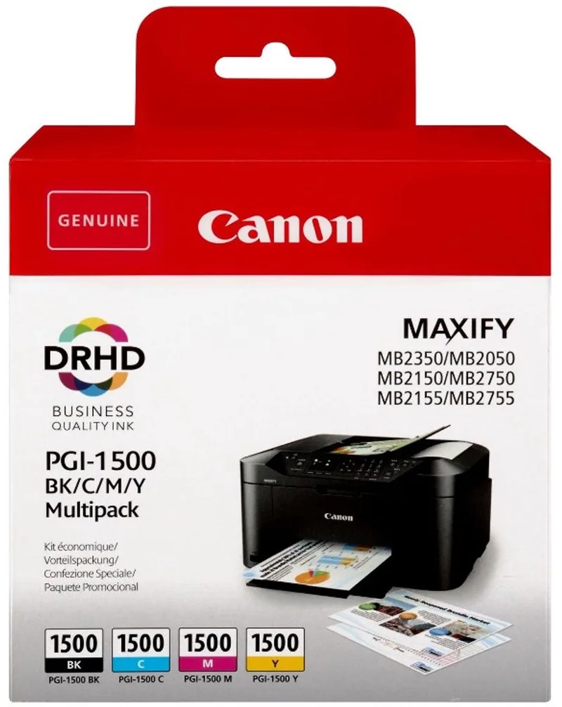 PGI-1500 inktcartridge 4 stuk(s) Origineel Zwart, Cyaan, Magenta, Geel van Canon in Zwart, Cyaan, Magenta, Geel – productfoto