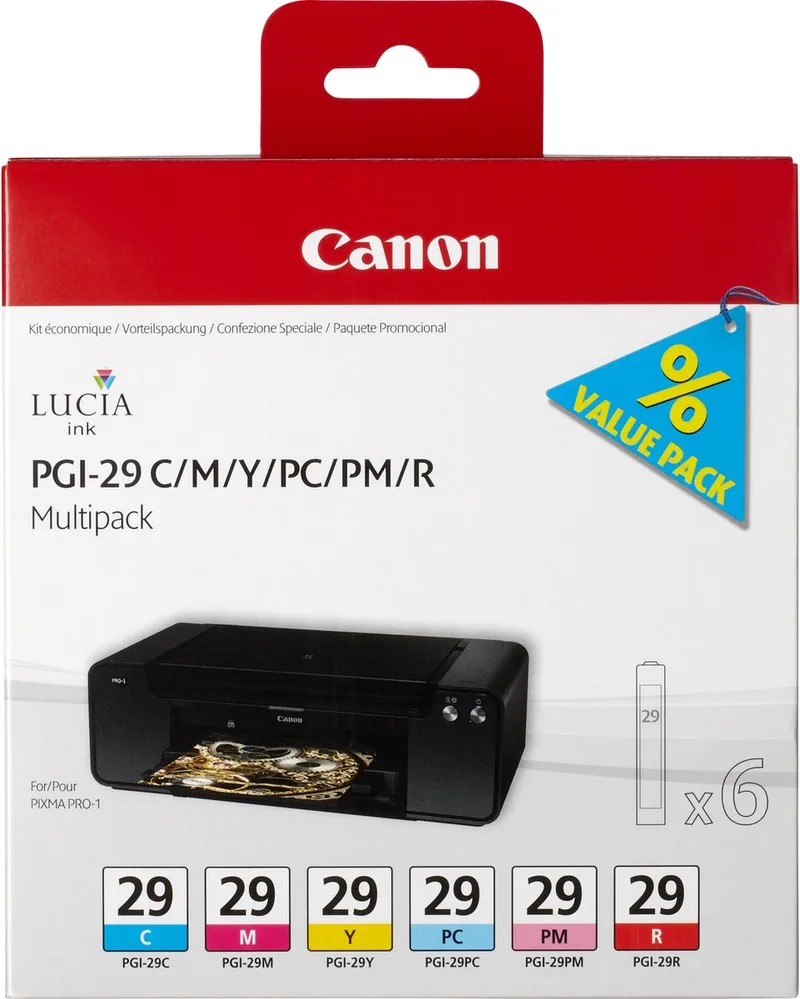 PGI-29 - Inktcartridge / Cyaan / Magenta / Foto Cyaan / Foto Magenta / Rood / Geel by Canon in Kleur – product photo