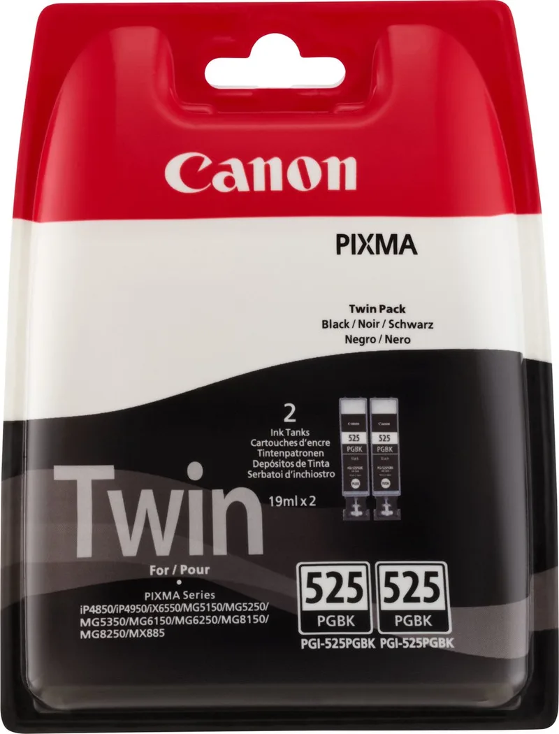 PGI-525PGBK - Inktcartridge (2 stuks) fra Canon i Sort – produktbillede