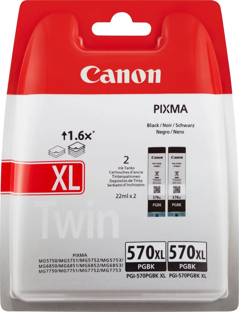 pgi-570 0318C007 inktcartridge - 2 stuk(s) - Origineel - Hoog (XL) rendement de Canon en Noir – photo produit