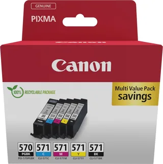 PGI-570/CLI-571 - Inktcartridge - Origineel - Standaard capaciteit - Kleur + Retourzakje by Canon in Black – product photo 1 of 2
