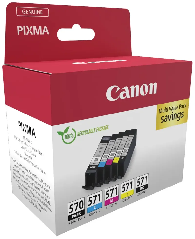 PGI-570/CLI-571 - Inktcartridge - Origineel - Standaard capaciteit - Kleur + Retourzakje by Canon in Black – product photo 2 of 2