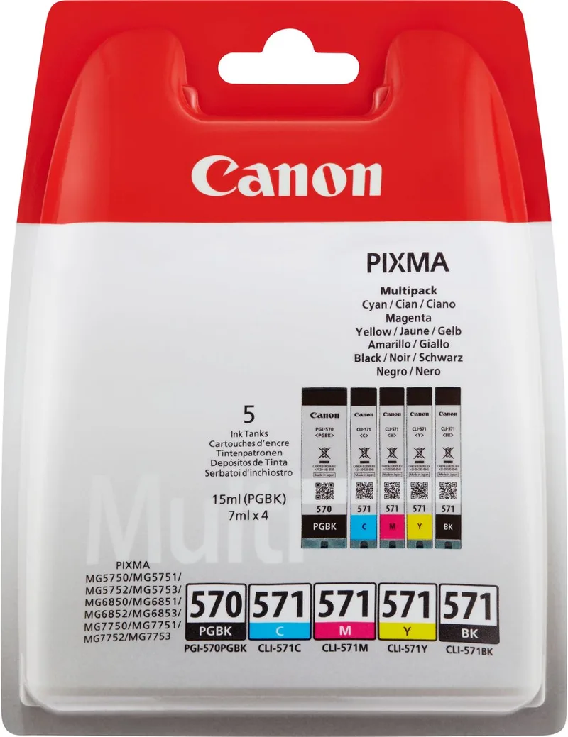 PGI-570/CLI-571 - Inktcartridge / Zwart / Cyaan / Magenta / Geel van Canon in Meerkleurig – productfoto