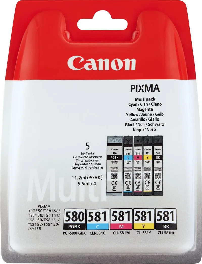 PGI-580 & CLI-581 - Inktcartridge - 2x / Kleur + Retourzakje by Canon in Black – product photo