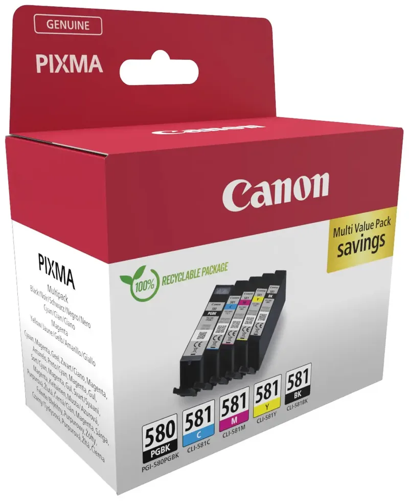 PGI-580/CLI-581 - Inktcartridge - Origineel - Standaard capaciteit - Kleur de Canon en Noir – photo produit 2 sur 2