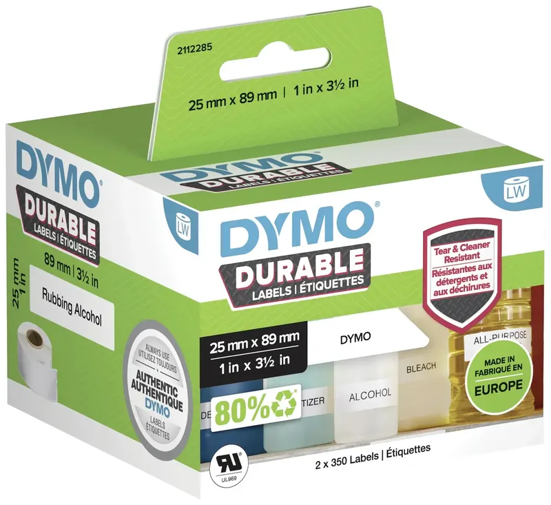 DYMO 2112285 Etiketten Rolle 89 x 25 mm Polypropylen-Folie Weiß 700 St. Permanent haftend Universal-Etiketten, Adress-Etiketten von DYMO – Produktfoto