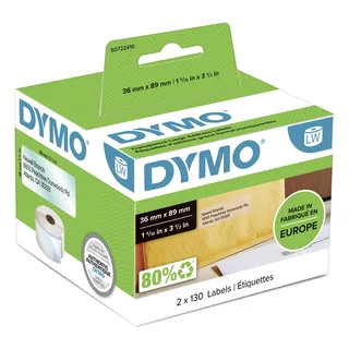 Etiket Dymo LabelWriter adressering 36x89mm 2 rollen á 130 stuks transparant de DYMO – photo produit 1 sur 3