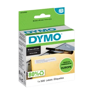 LabelWriter ORIGINAL Vielzwecketiketten 19x51mm, 1 Rolle mit 500 Etiketten von DYMO – Produktfoto 1 von 3