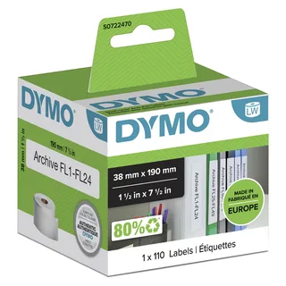 Etiket Dymo LabelWriter multifunctioneel 38x190mm 1 rol á 110 stuks wit de DYMO – photo produit 1 sur 2