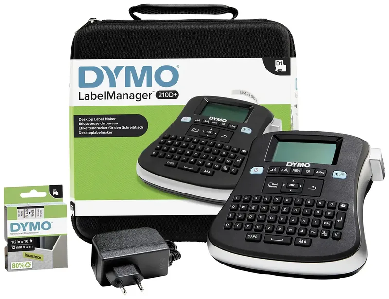 Labelmanager 210 D + SoftCase Beschriftungsgerät Geeignet für Schriftband: D1 6 mm, 9 mm, 12 mm de DYMO – photo produit 1 sur 3