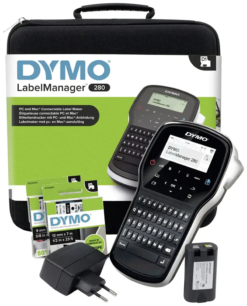 LabelManager 280 Kit Beschriftungsgerät Geeignet für Schriftband: D1 6 mm, 9 mm, 12 mm de DYMO – photo produit
