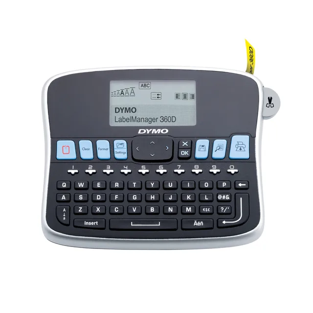 Labelprinter Dymo LabelManager 360D draagbaar qwerty 19mm zwart fra DYMO – produktbillede
