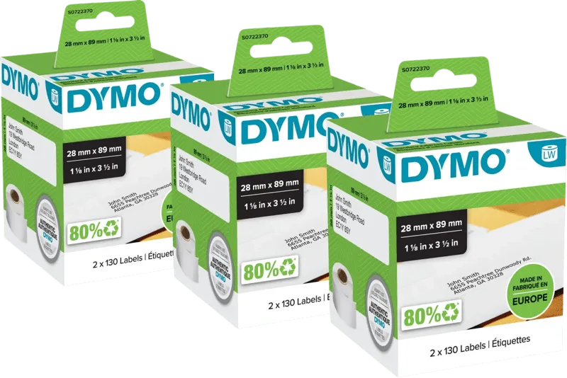 LabelWriter Adres Etiket 28 x 89 mm 260 stuks 3-pack fra DYMO – produktbillede