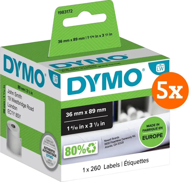 LabelWriter Adres Etiket 36x89mm 5-pack von DYMO – Produktfoto