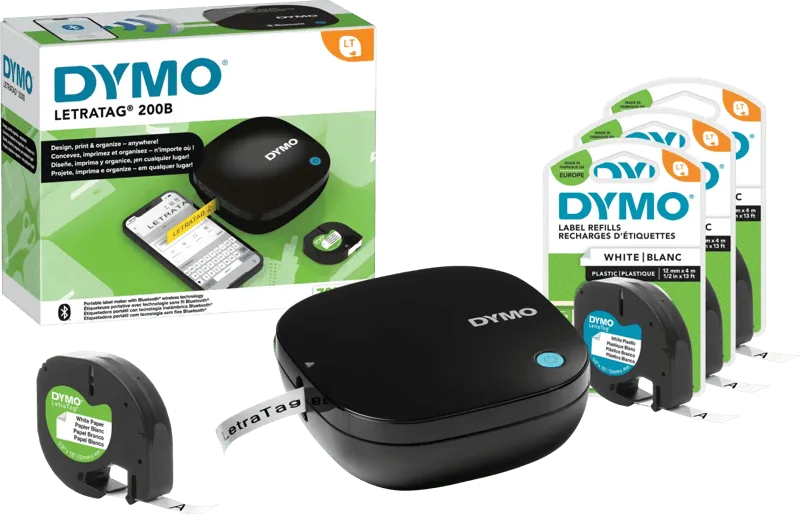 LetraTag 200B Bluetooth Labelprinter + 3 extra labels de DYMO – photo produit