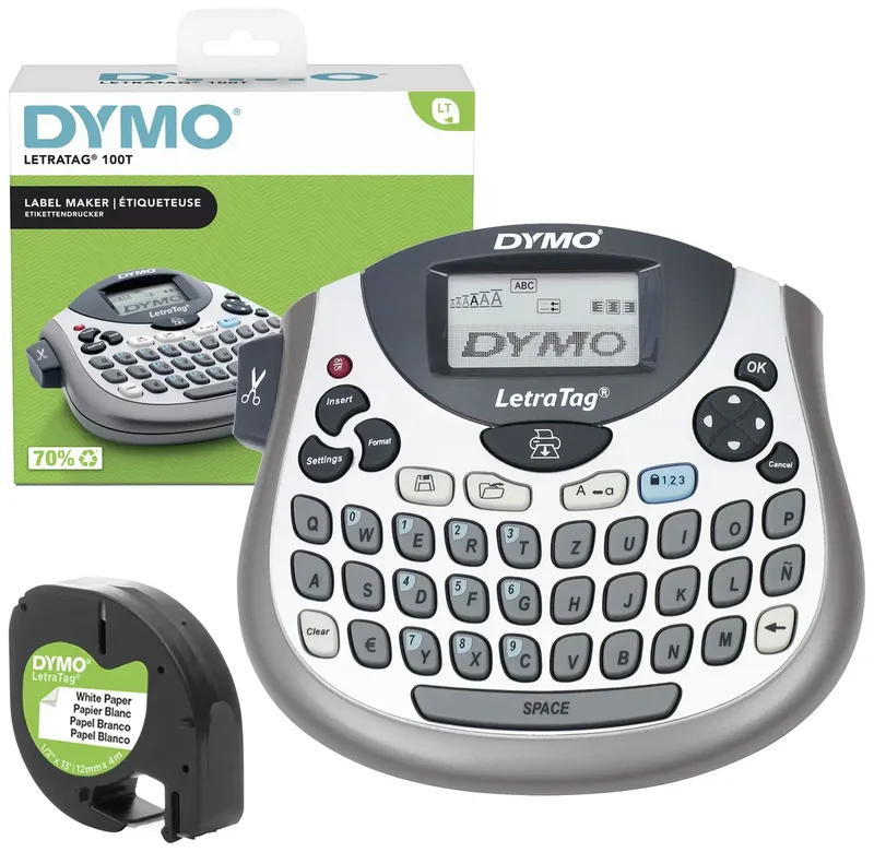 LetraTag LT-100T Etiqueteuse adapté pour rubans: LT 12 mm de DYMO – photo produit 1 sur 3