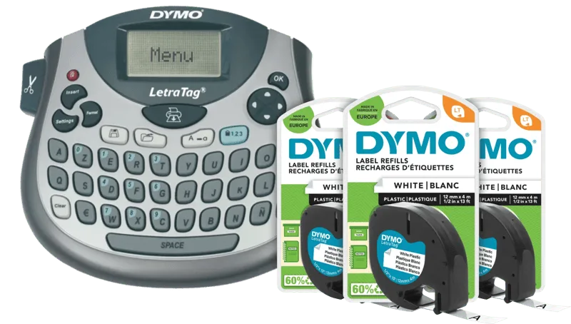 LetraTag LT-100T Labelprinter + 3 extra labels de DYMO – photo produit