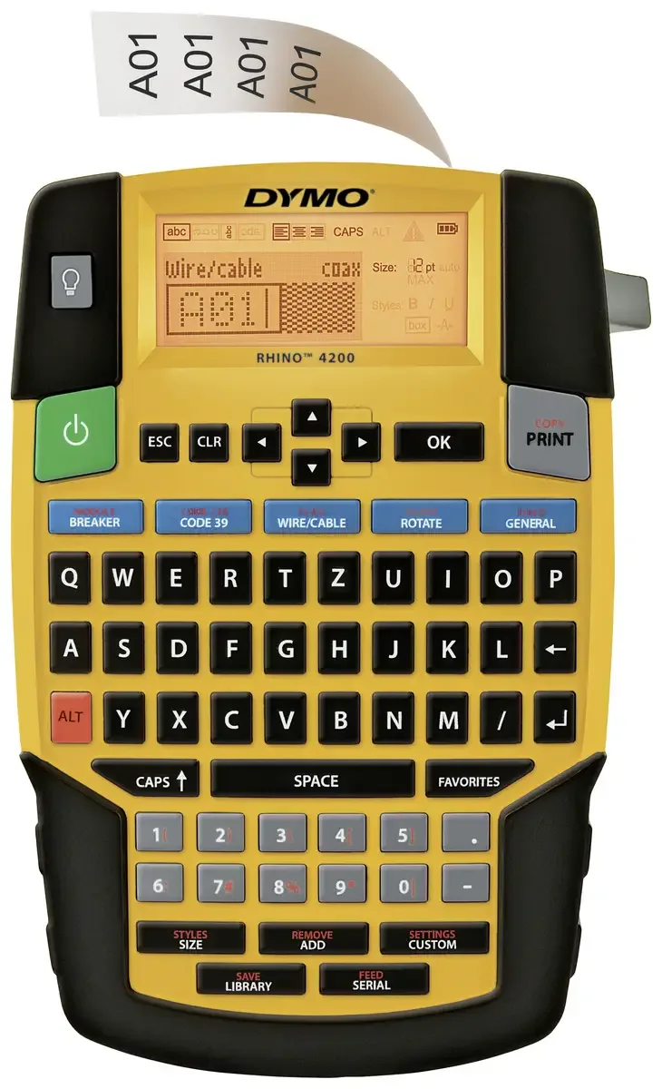 RHINO 4200 Beschriftungsgerät Geeignet für Schriftband: IND 6 mm, 9 mm, 12 mm, 19 mm de DYMO – photo produit