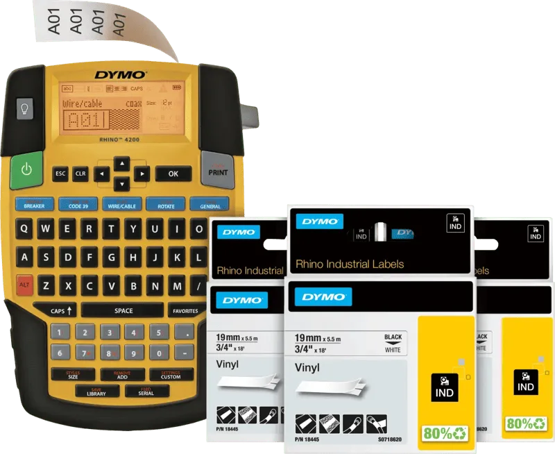 Rhino 4200 Labelprinter Qwerty + 3 extra labels von DYMO – Produktfoto